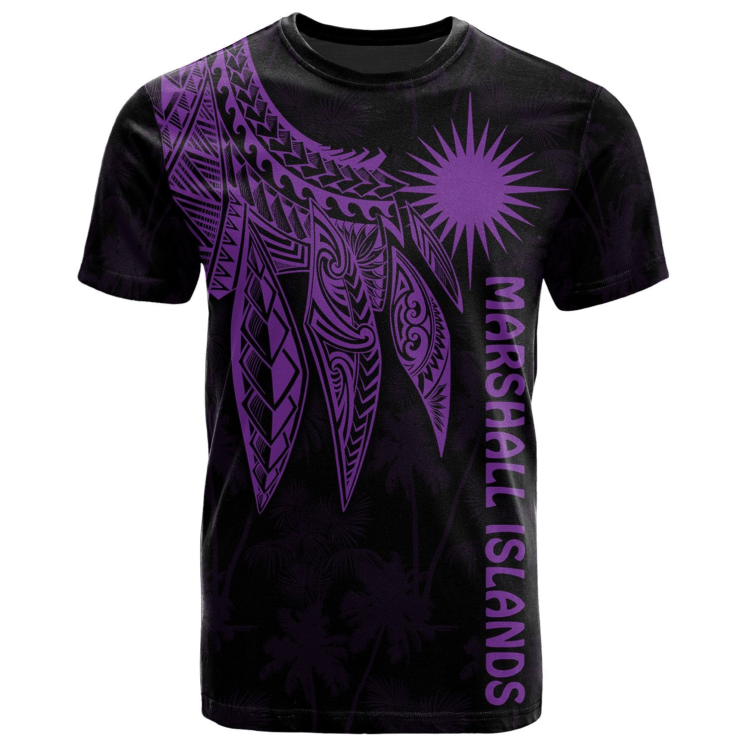 Marshall Islands T Shirt Polynesian Wings (Purple) Unisex Purple - Polynesian Pride