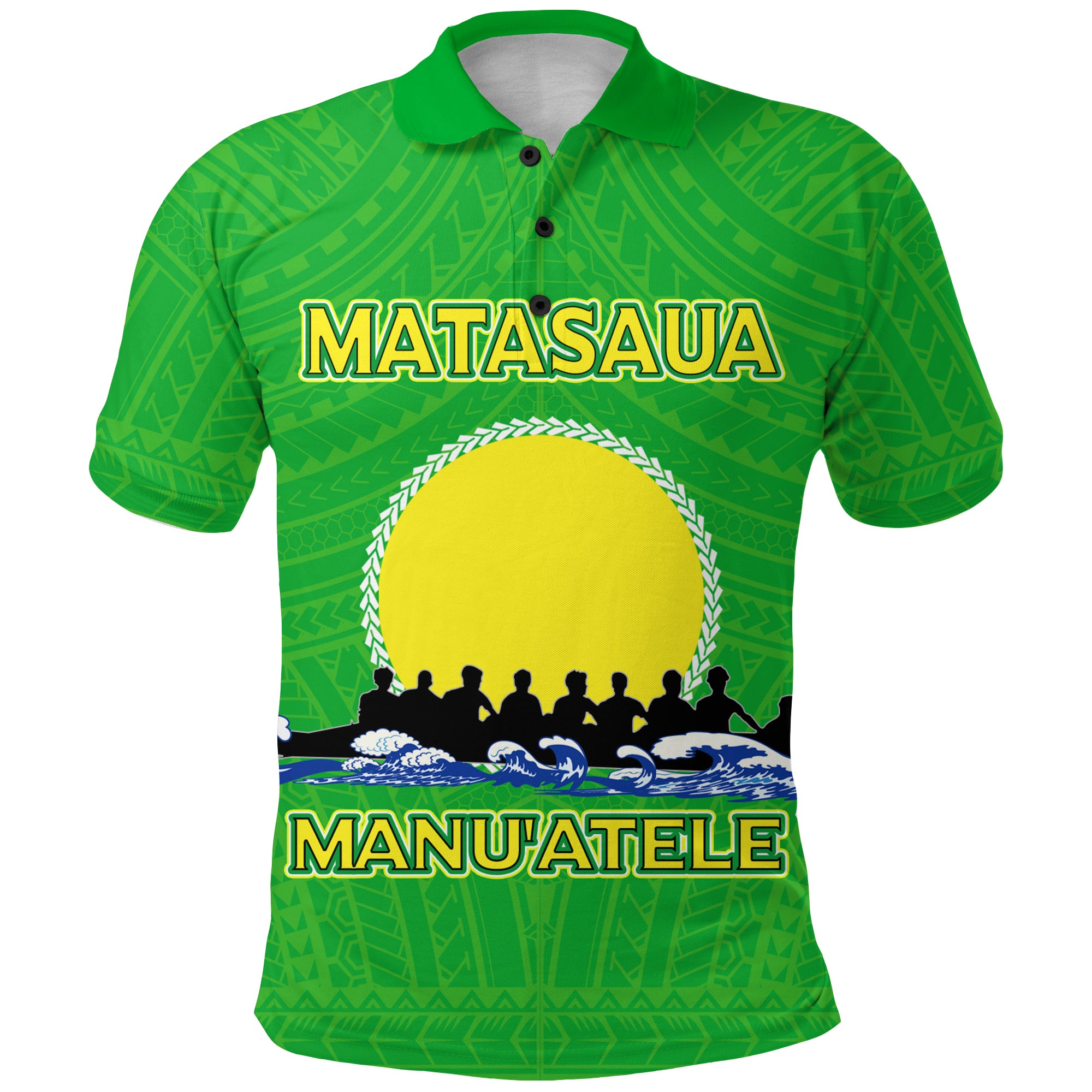 Custom American Samoa Polo Shirt Matasaua Manua Pride LT12 Unisex Green - Polynesian Pride