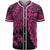 Tonga Polynesian Baseball Shirt - Tribal Wave Tattoo Pink Unisex Pink - Polynesian Pride