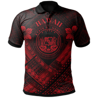 Hawaii Polo Shirt Red Seal Polynesian Patterns Unisex Red - Polynesian Pride