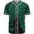 Guam Polynesian Baseball Shirt - Tribal Wave Tattoo Green Unisex Green - Polynesian Pride