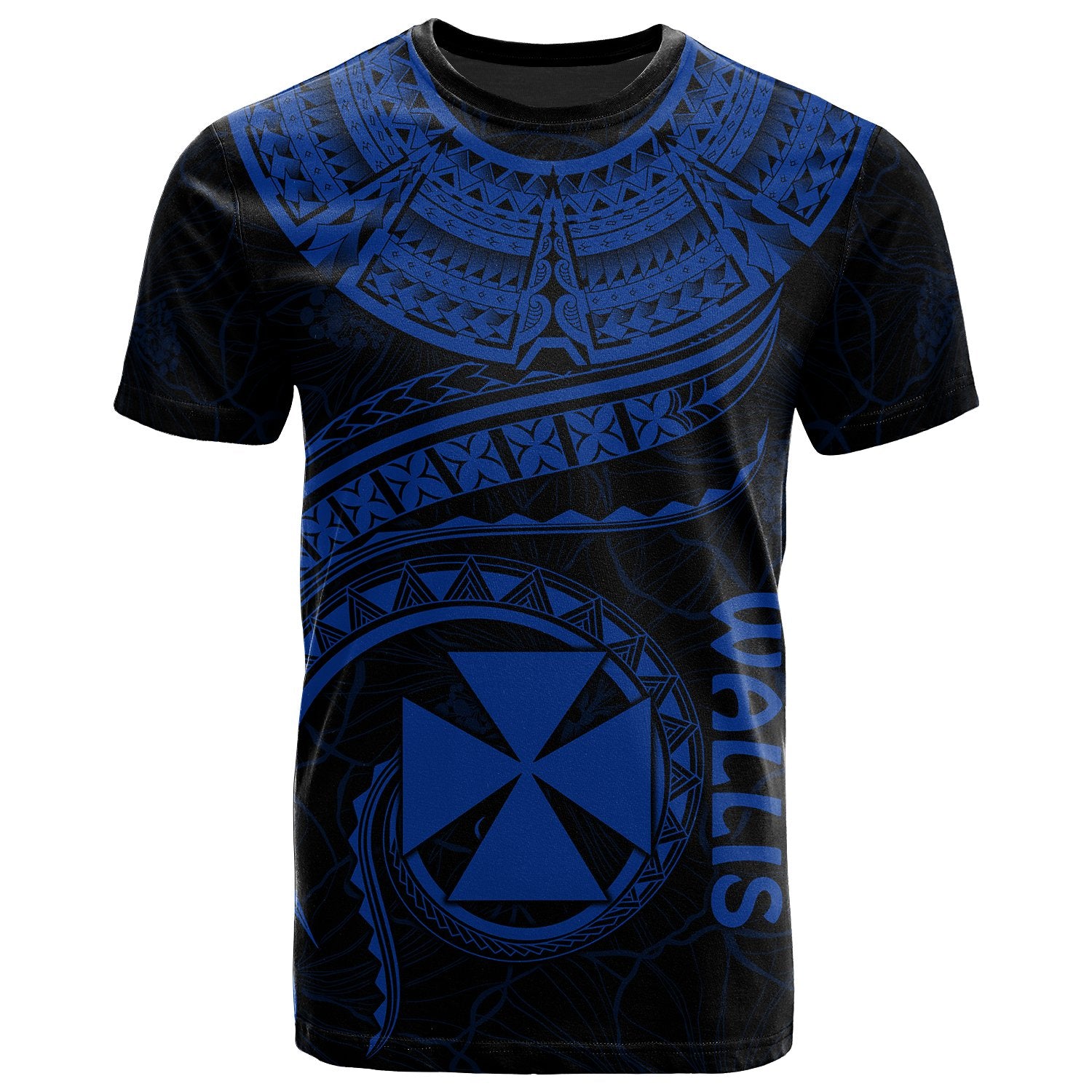 Wallis and Futuna Polynesian T Shirt Wallis and Futuna Waves (Blue) Unisex Blue - Polynesian Pride