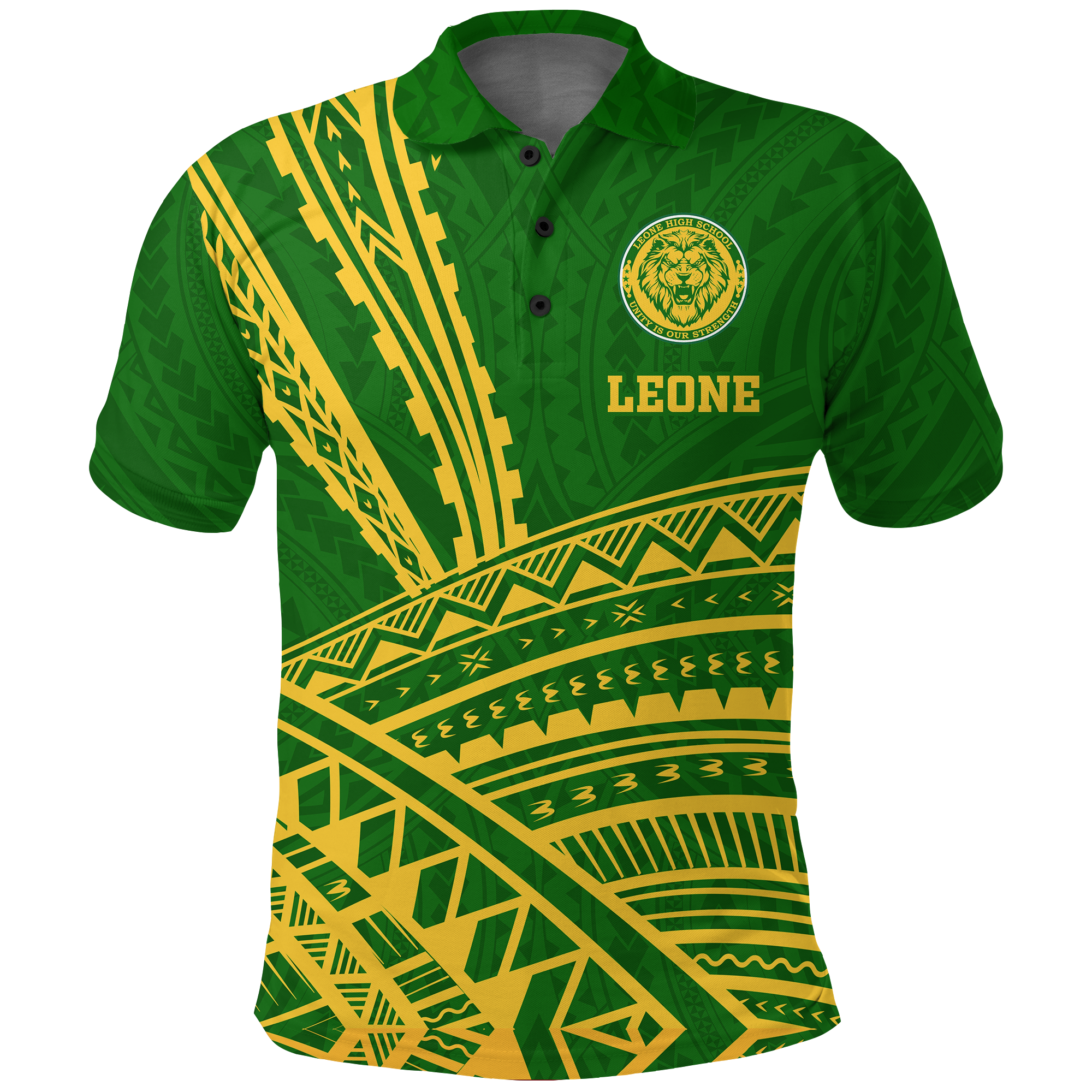 Leone High School Pride Polo Shirt LT12 Unisex Green - Polynesian Pride