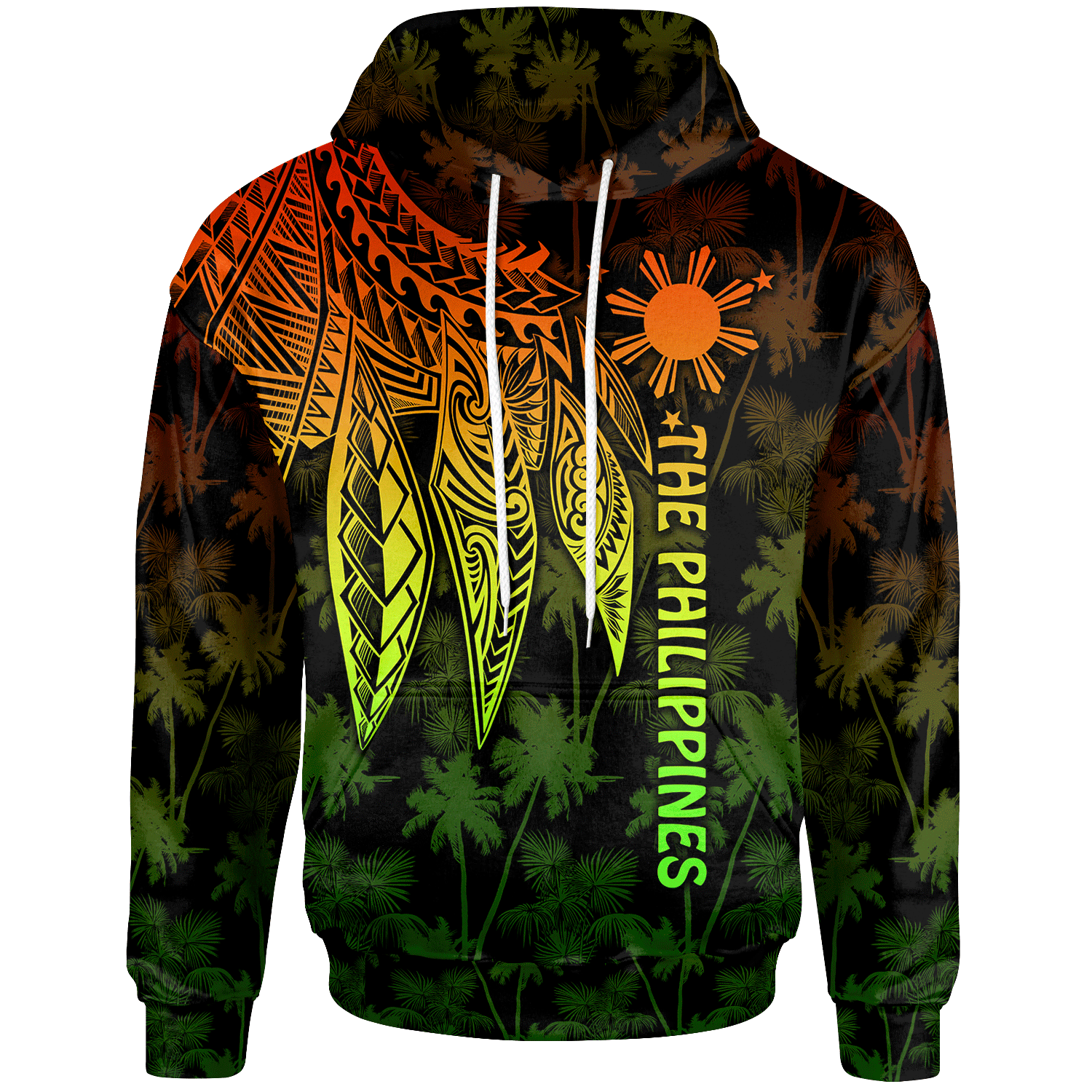 The Philippines Hoodie Polynesian Wings (Reggae) Unisex Reggae - Polynesian Pride