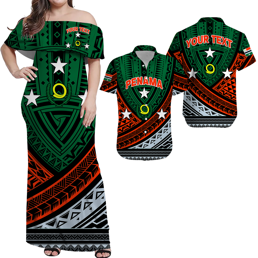 Custom Matching Hawaiian Shirt and Dress Vanuatu Penama Province Tribal Pattern LT12 Green - Polynesian Pride