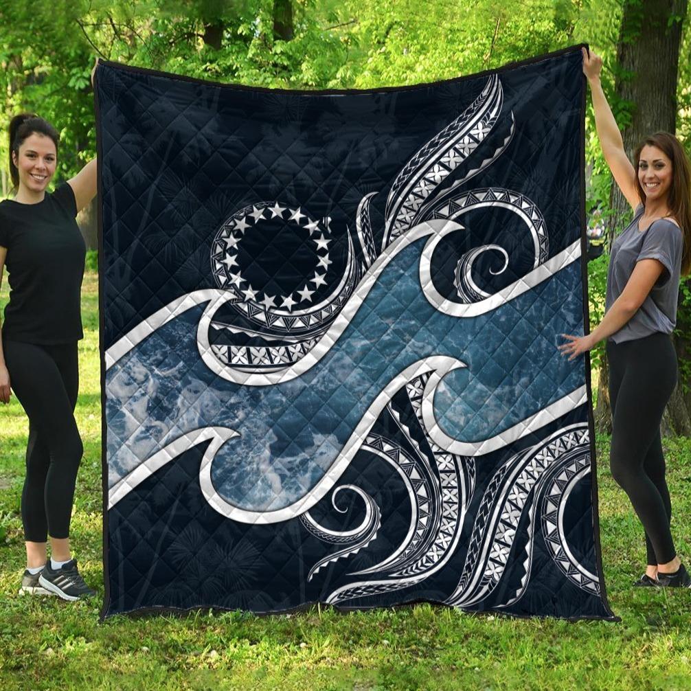 Cook Islands Polynesian Premium Quilt - Ocean Style Blue - Polynesian Pride