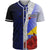 Tokelau Polynesian Baseball Shirt - Coat Of Arm With Hibiscus Blue Unisex Blue - Polynesian Pride