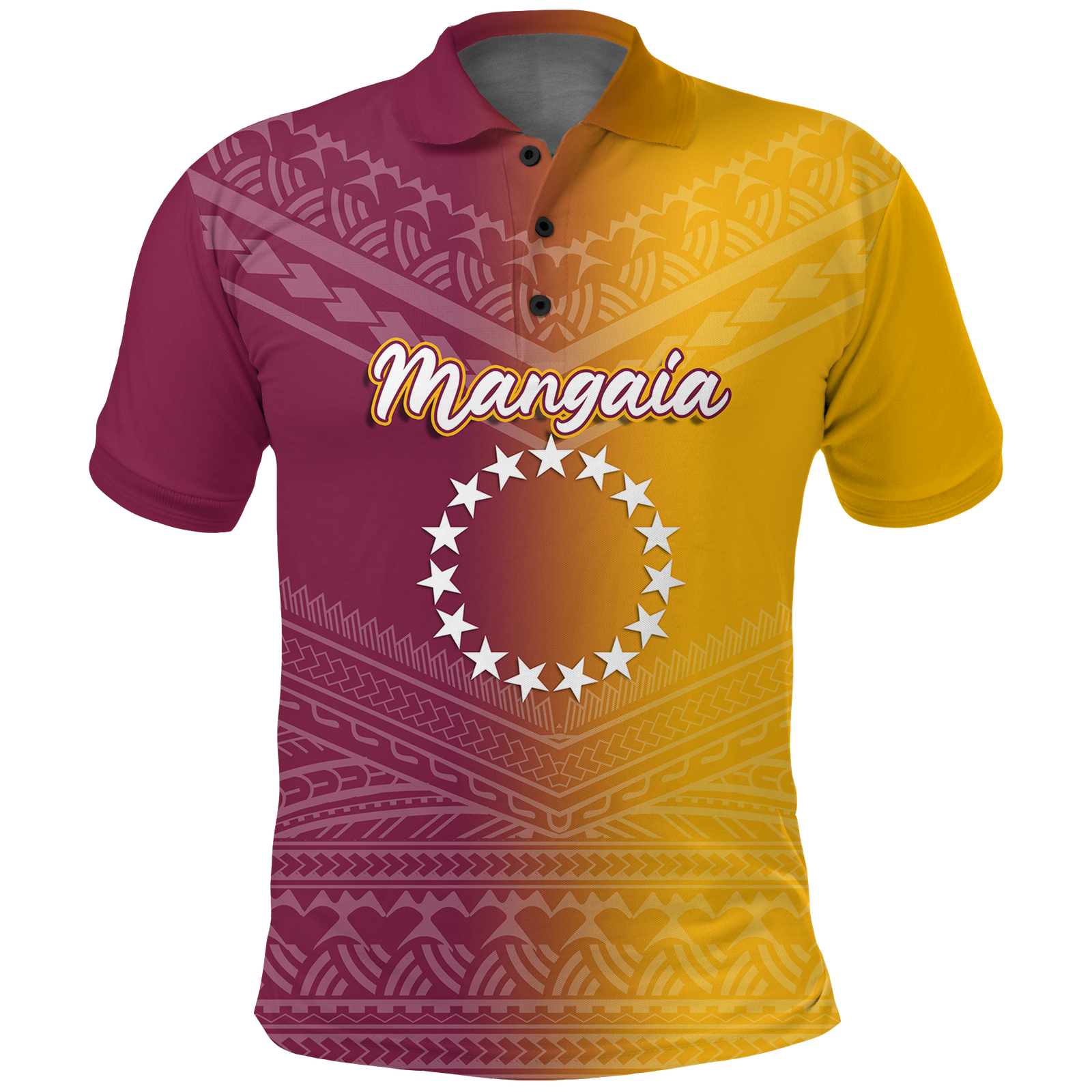 Custom Mangaia Cook Islands Pride Polo Shirt LT12 Unisex Yellow - Polynesian Pride