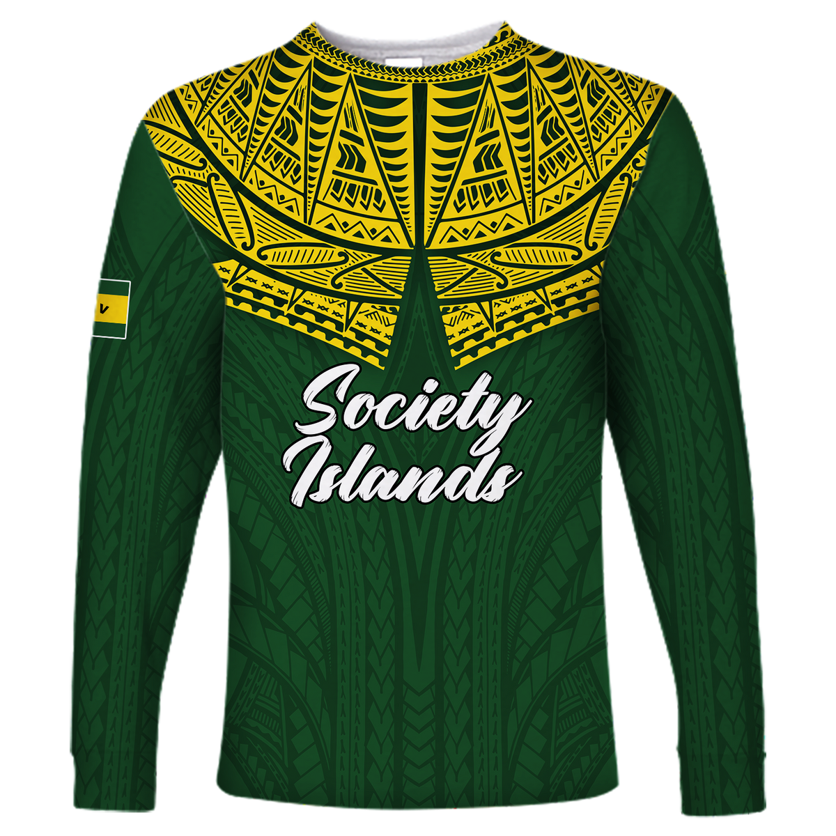 Society Islands Pride Long Sleeve Shirt - LT12 Unisex Green - Polynesian Pride