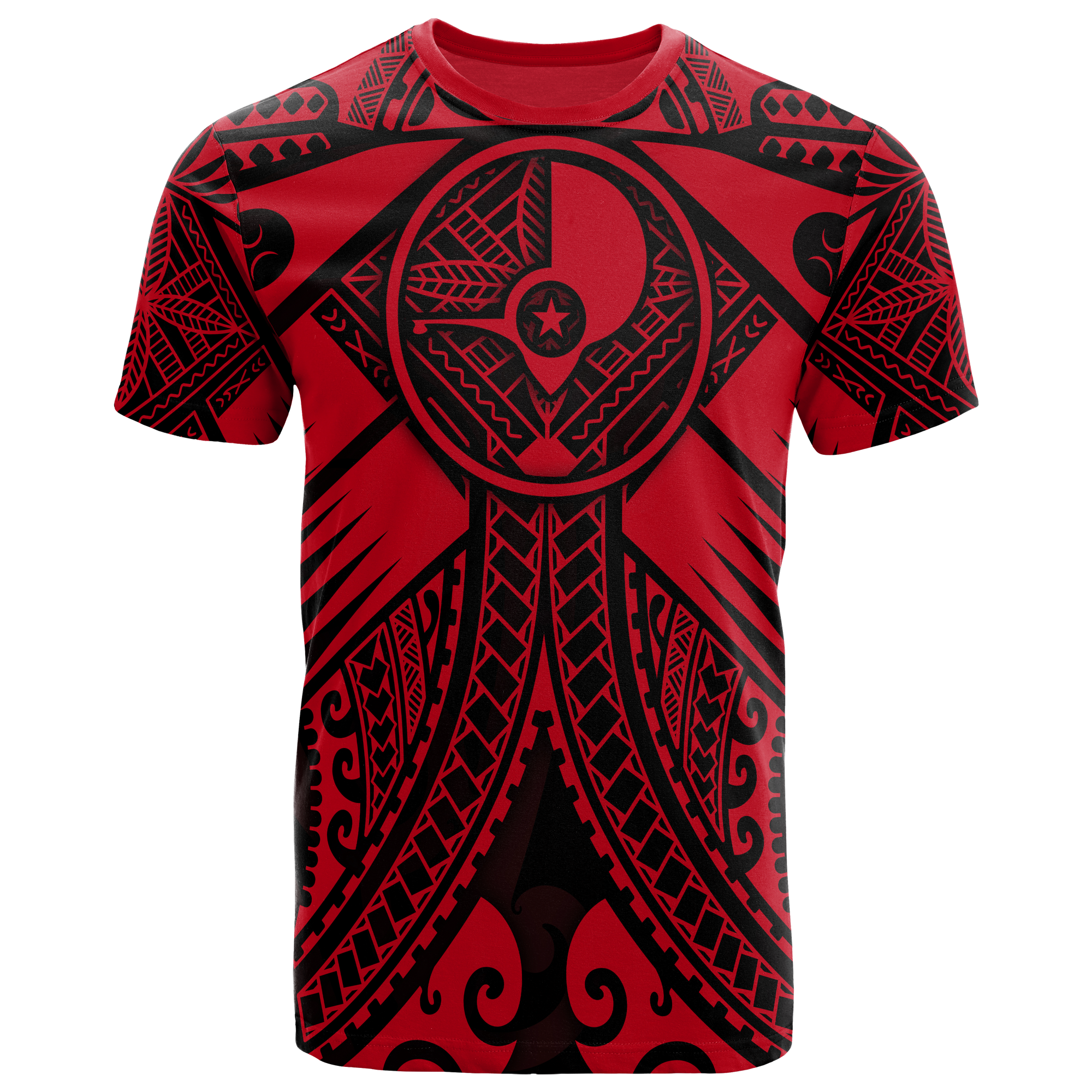 YAP T Shirt Red Seal with Polynesian Tattoo Unisex Red - Polynesian Pride