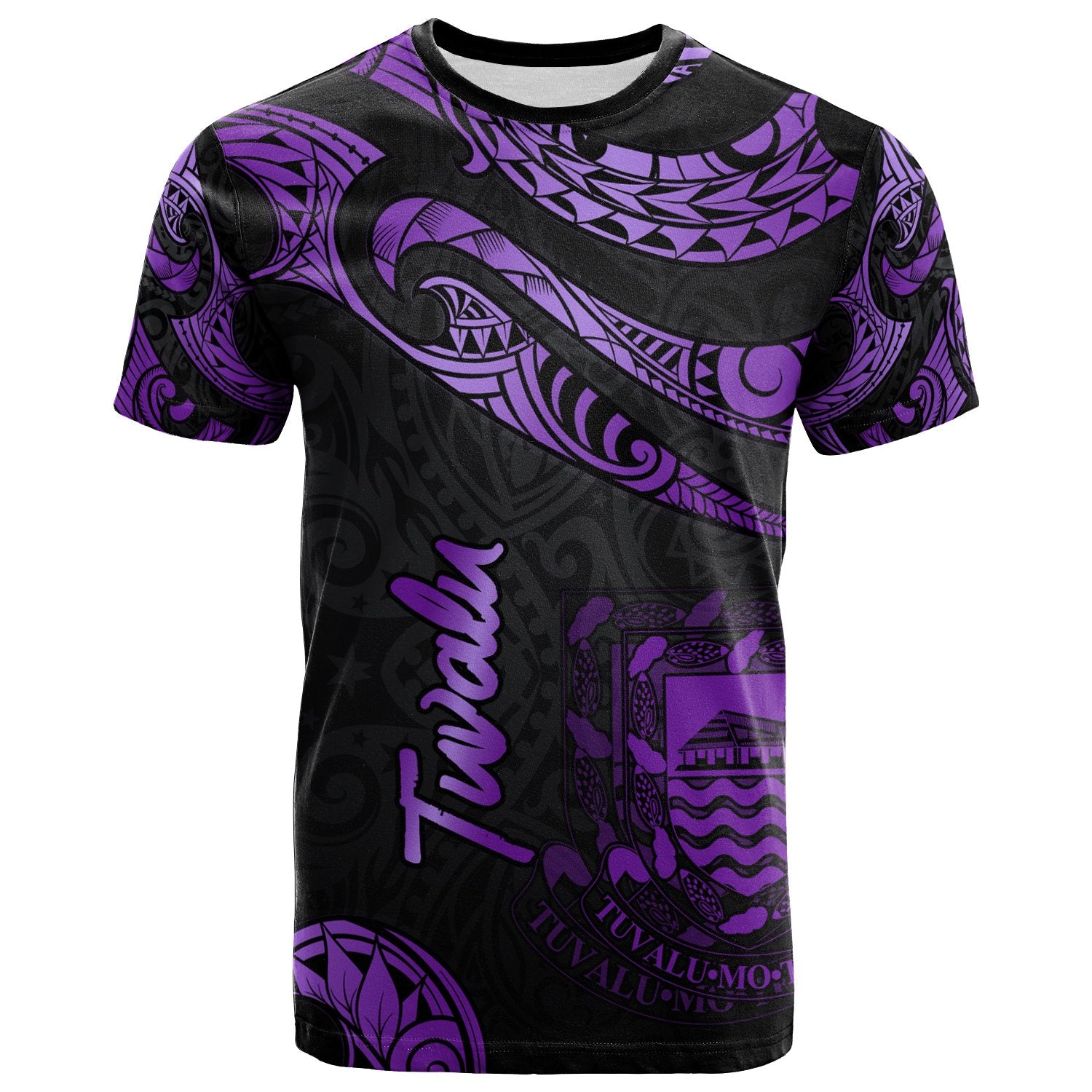 Tuvalu Polynesian T Shirt Polynesian Tattoo Purple Version Unisex Purple - Polynesian Pride