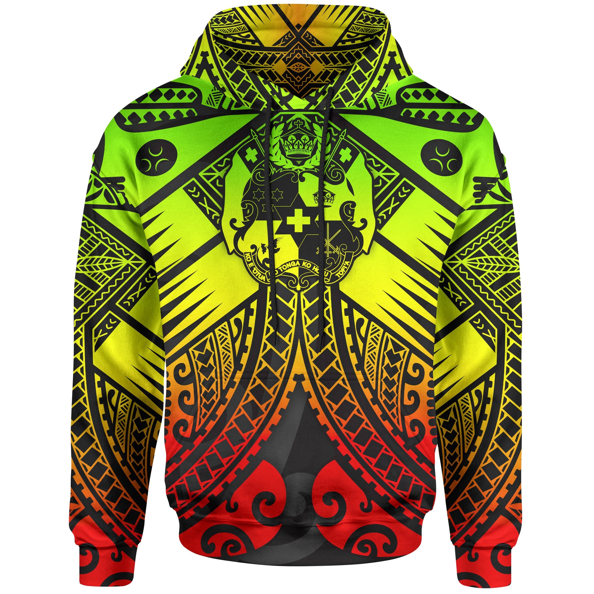 Tonga Polynesian Hoodie Tonga Reggae Seal with Polynesian tattoo Unisex Reggae - Polynesian Pride