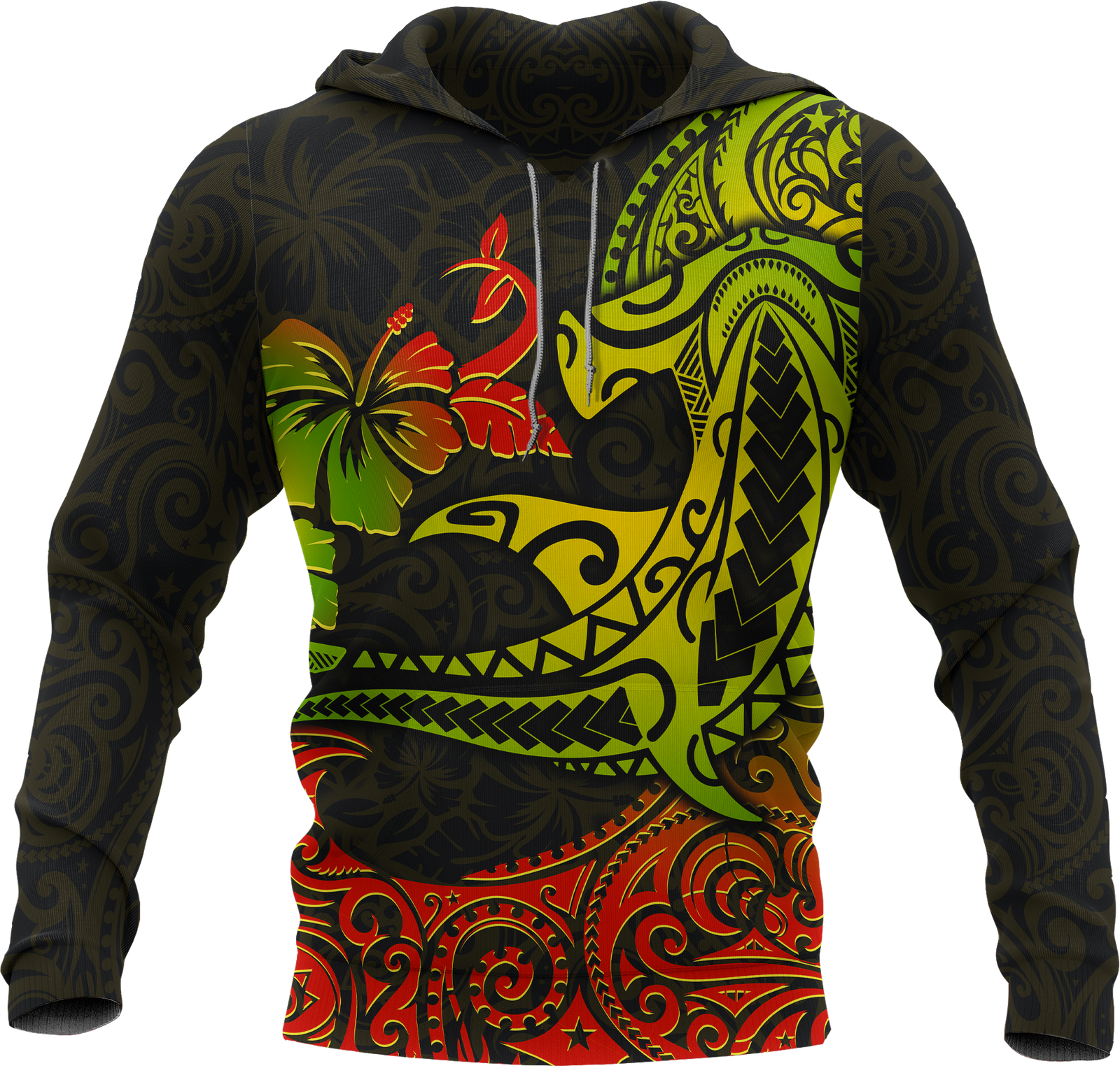 Hawaii Hoodie Polynesian Hammerhead Shark Unisex BLACK - Polynesian Pride