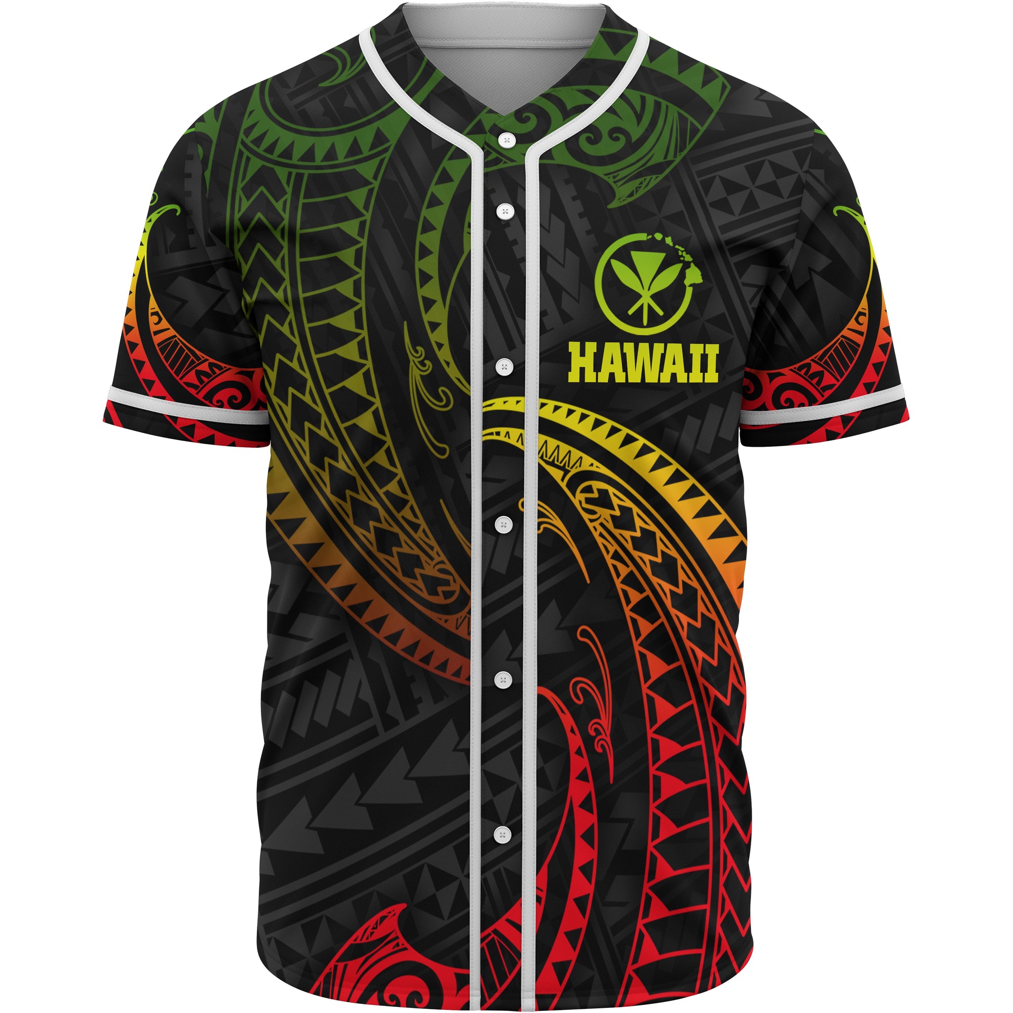 Hawaii Polynesian Baseball Shirt - Reggae Tribal Wave Unisex Reggae - Polynesian Pride