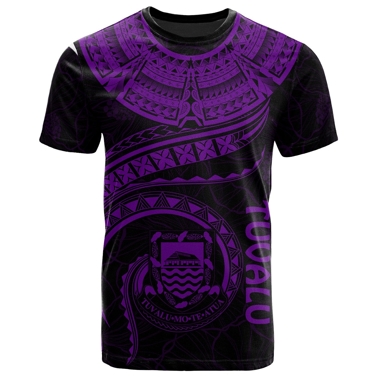 Tuvalu Polynesian T Shirt Tuvaluan Waves (Purple) Unisex Purple - Polynesian Pride