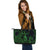 Polynesian Hawaii Leather Tote Bag - Hula Girl Green - Polynesian Pride