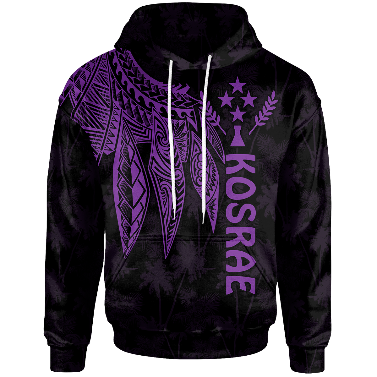 Kosrae Hoodie Polynesian Wings (Purple) Unisex Purple - Polynesian Pride