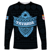 Tavarua Fiji Tapa Tribal Long Sleeve Shirt - LT12 Unisex Blue - Polynesian Pride