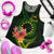 Cook Islands Polynesian Women's Racerback Tank - Floral With Seal Flag Color - Polynesian Pride