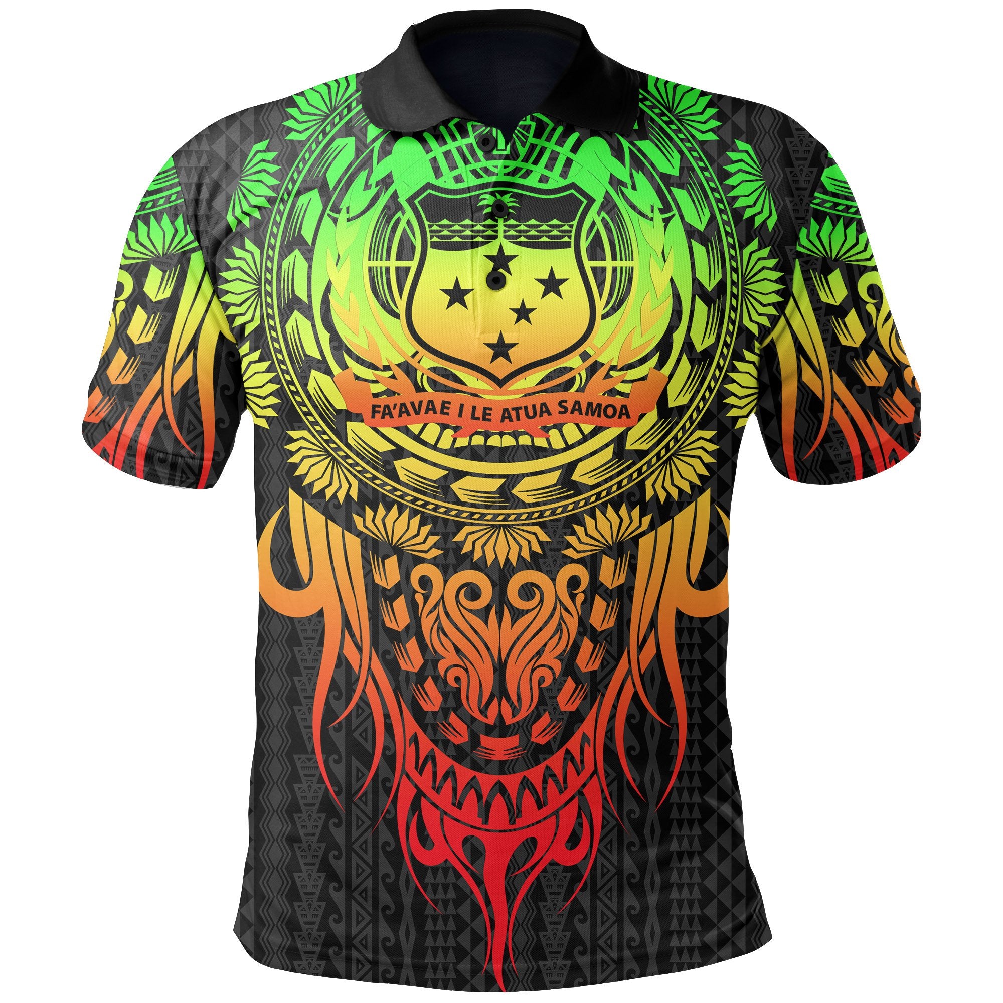 Samoa Polynesian Polo Shirt Tattoo Pattern With Seal Unisex Reggae - Polynesian Pride