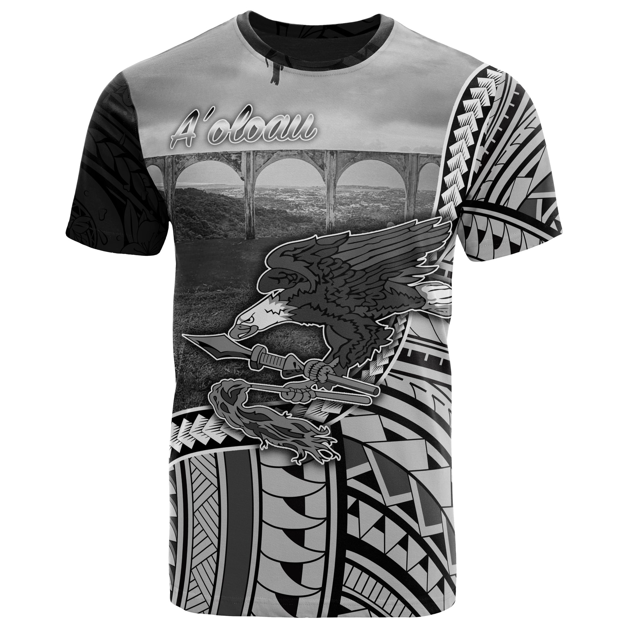 American Samoa T Shirt Aoloau Polynesian Patterns Unisex Black - Polynesian Pride