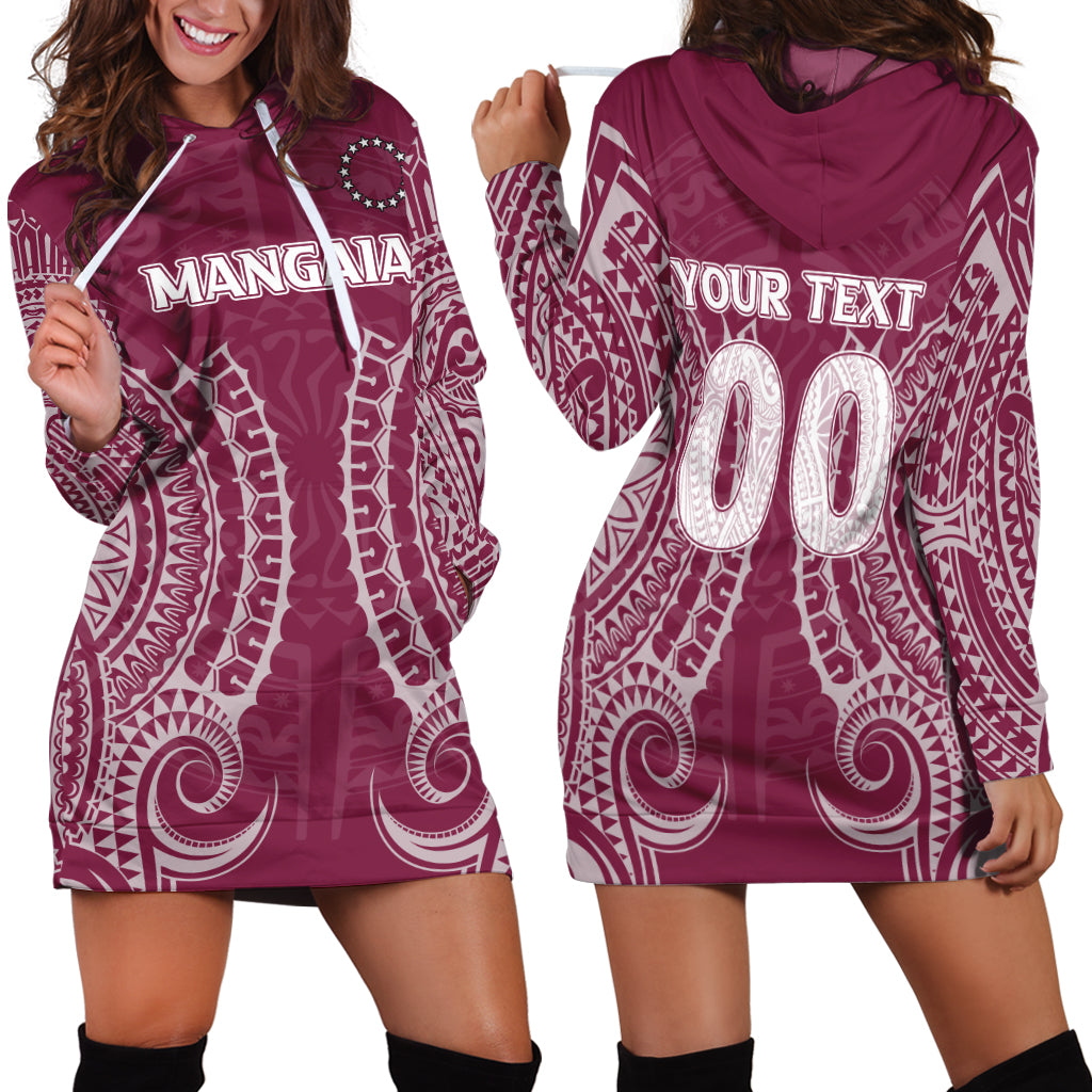 (Custom Personalised) Cook Islands Mangaia Hoodie Dress - Tribal Pattern - LT12 Pink - Polynesian Pride