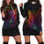 Pohnpei Hoodie Dress - Butterfly Polynesian Style Black - Polynesian Pride