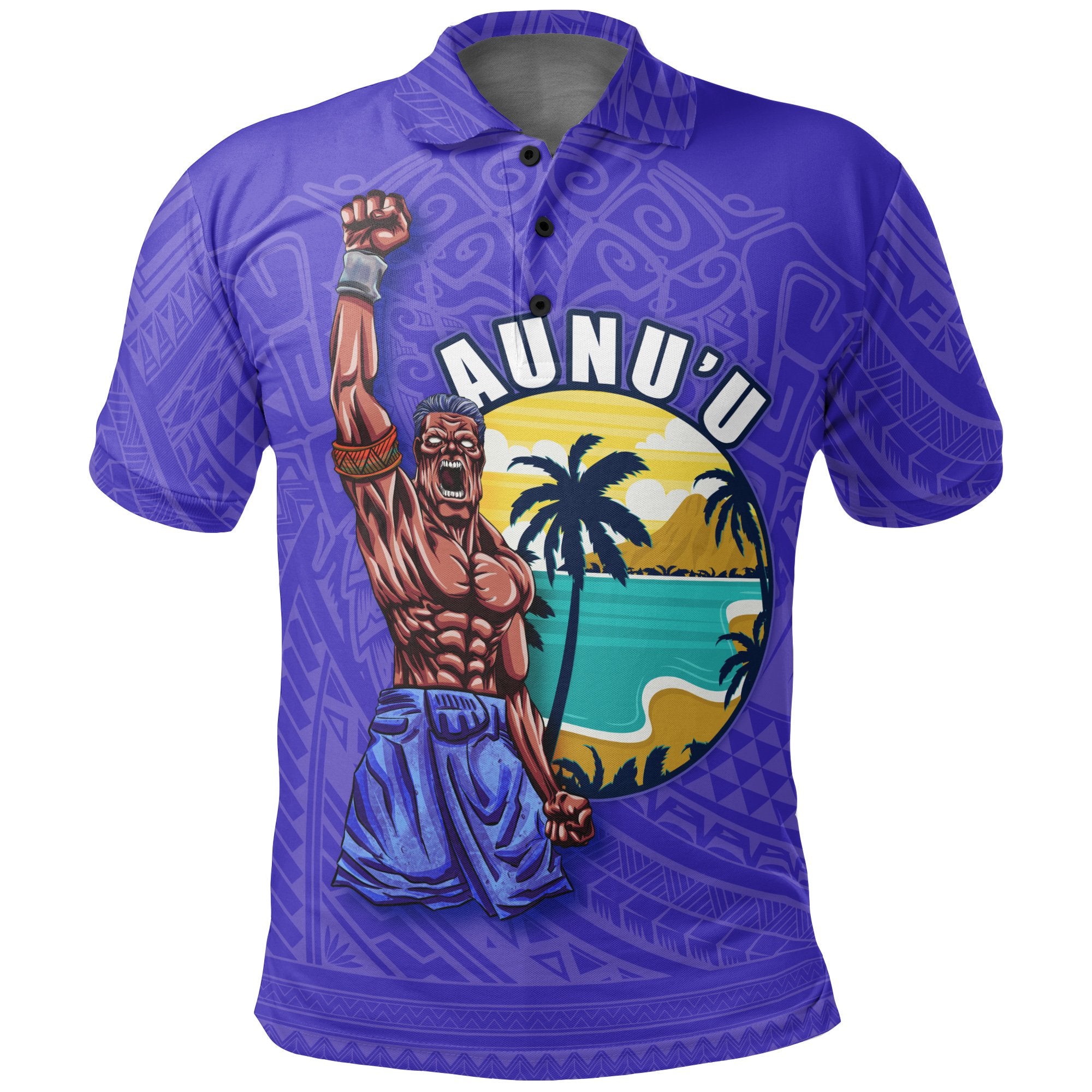 American Samoa Polo Shirt Aunuu Island Unisex PURPLE - Polynesian Pride