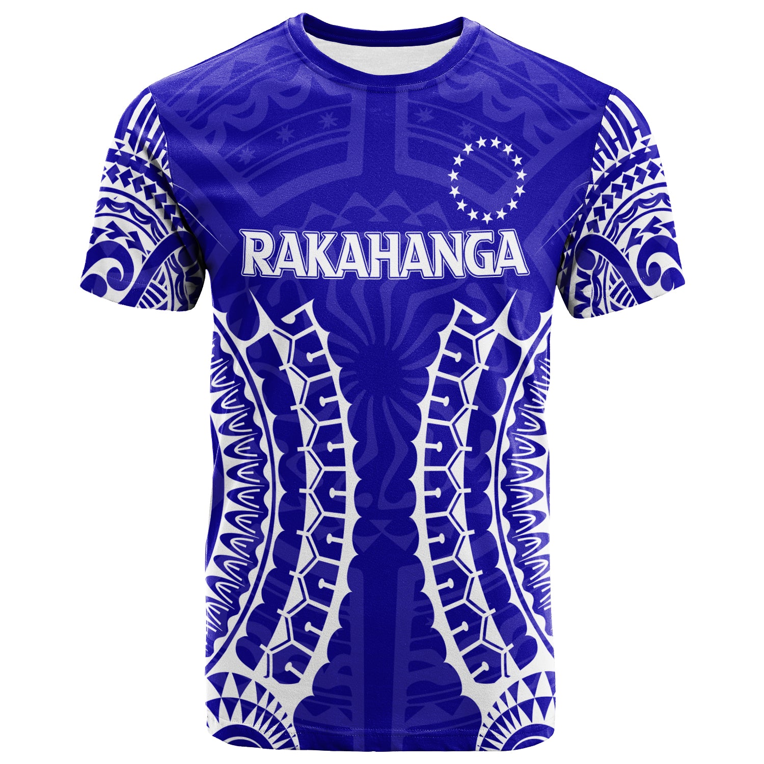 Cook Islands Rakahanga T Shirt Tribal Pattern LT12 Unisex Blue - Polynesian Pride