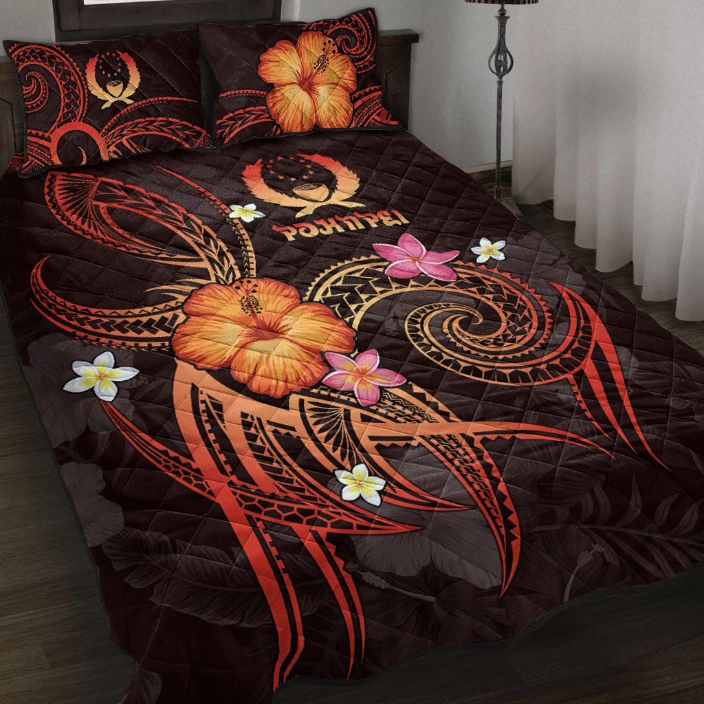 Pohnpei Polynesian Quilt Bed Set - Legend of Pohnpei (Red) Red - Polynesian Pride