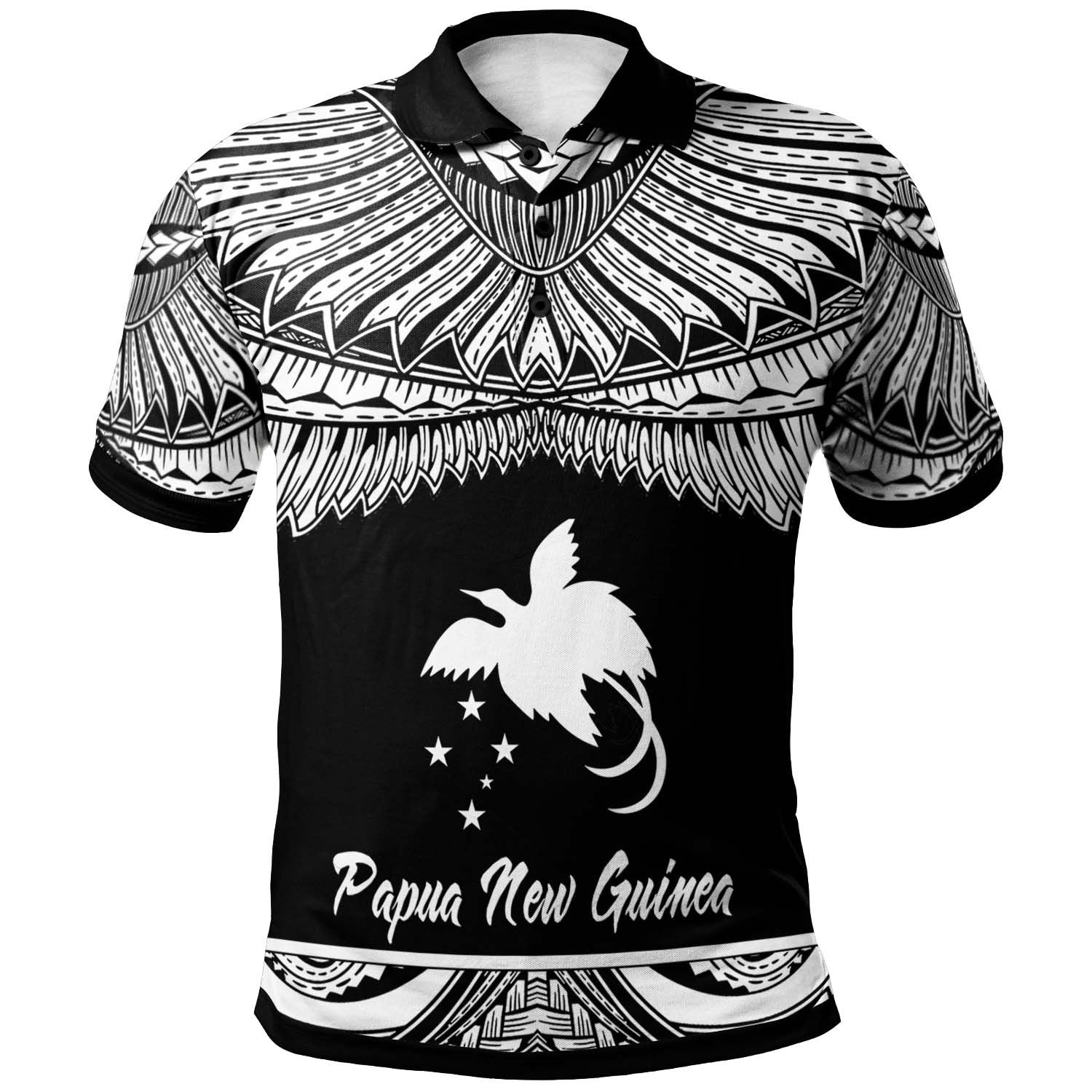 Papua New Guinea Polo Shirt Polynesian Tattoo White Version Unisex White - Polynesian Pride