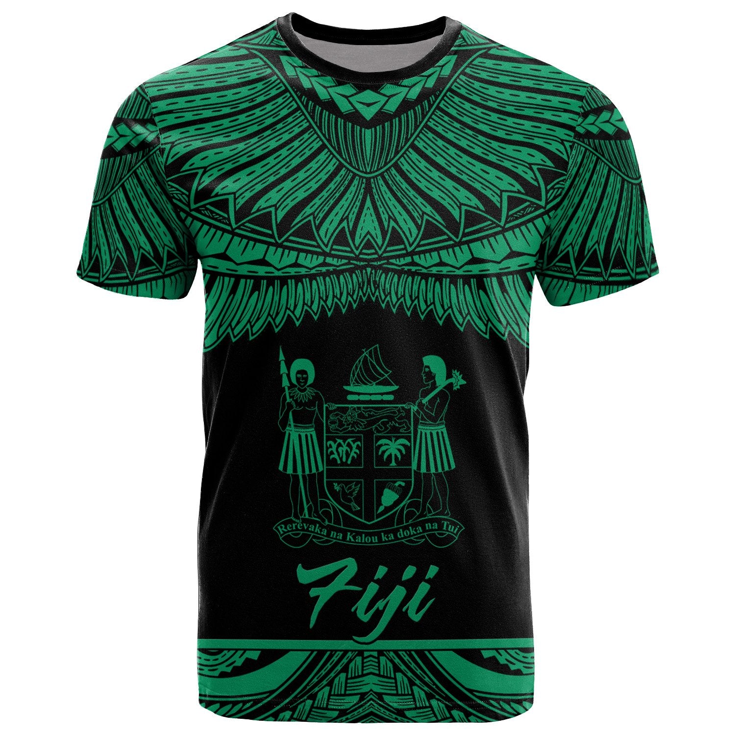 Fiji Polynesian T Shirt Fijian Pride Green Version Unisex Green - Polynesian Pride