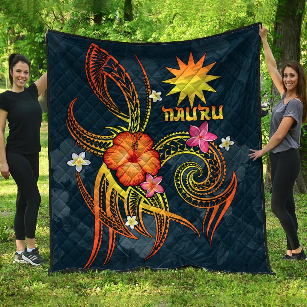 Nauru Polynesian Premium Quilt - Legend of Nauru (Blue) - Polynesian Pride