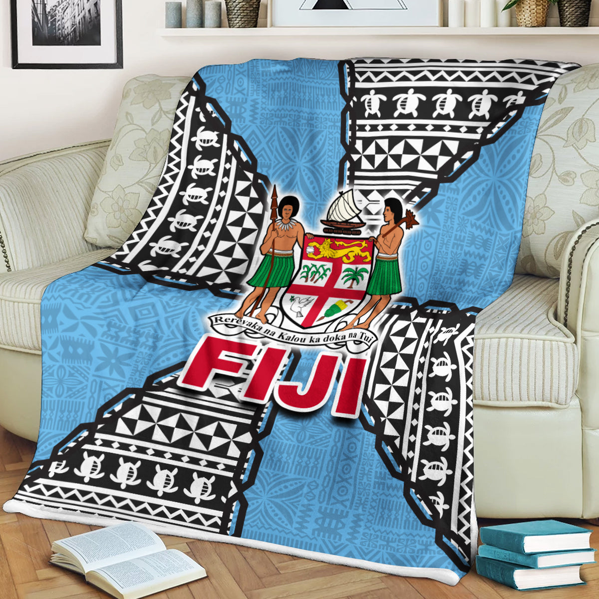 Fiji Polynesian Band Tattoo Premium Quilt - LT20 Black - Polynesian Pride