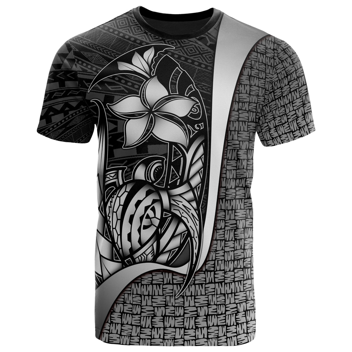 Polynesian T Shirt White Turtle with Hook Unisex WHITE - Polynesian Pride