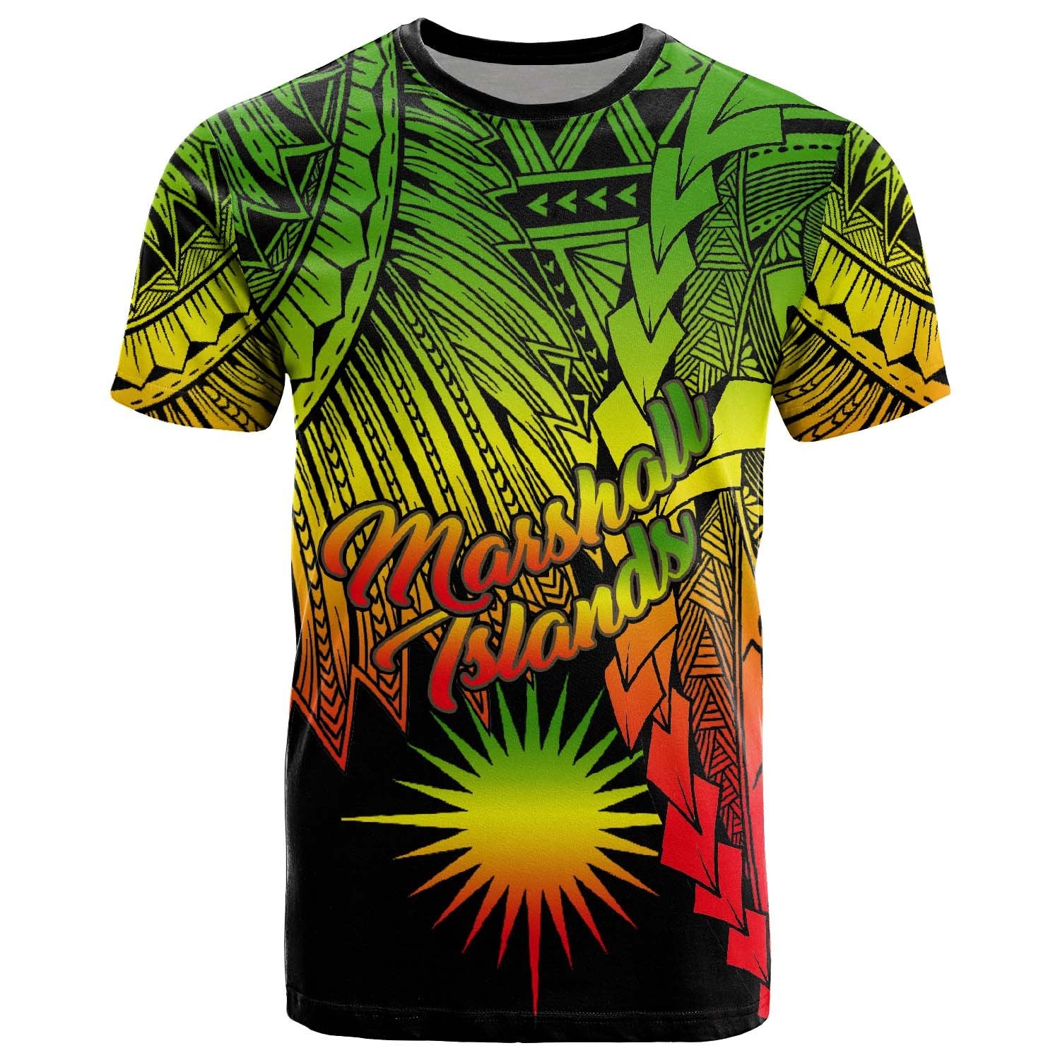 Marshall Islands Polynesian T Shirt Tribal Wave Tattoo Reggae Unisex Reggae - Polynesian Pride