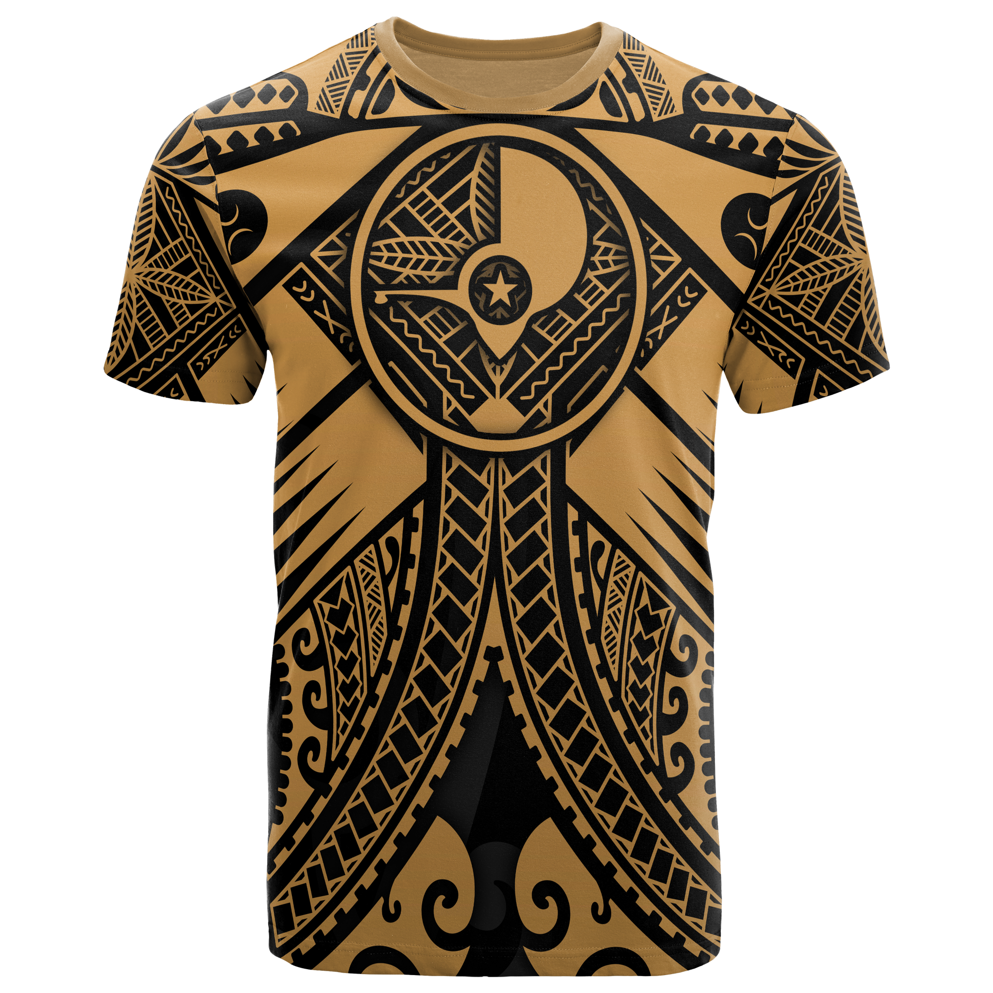 YAP T Shirt Gold Seal with Polynesian Tattoo Unisex Art - Polynesian Pride