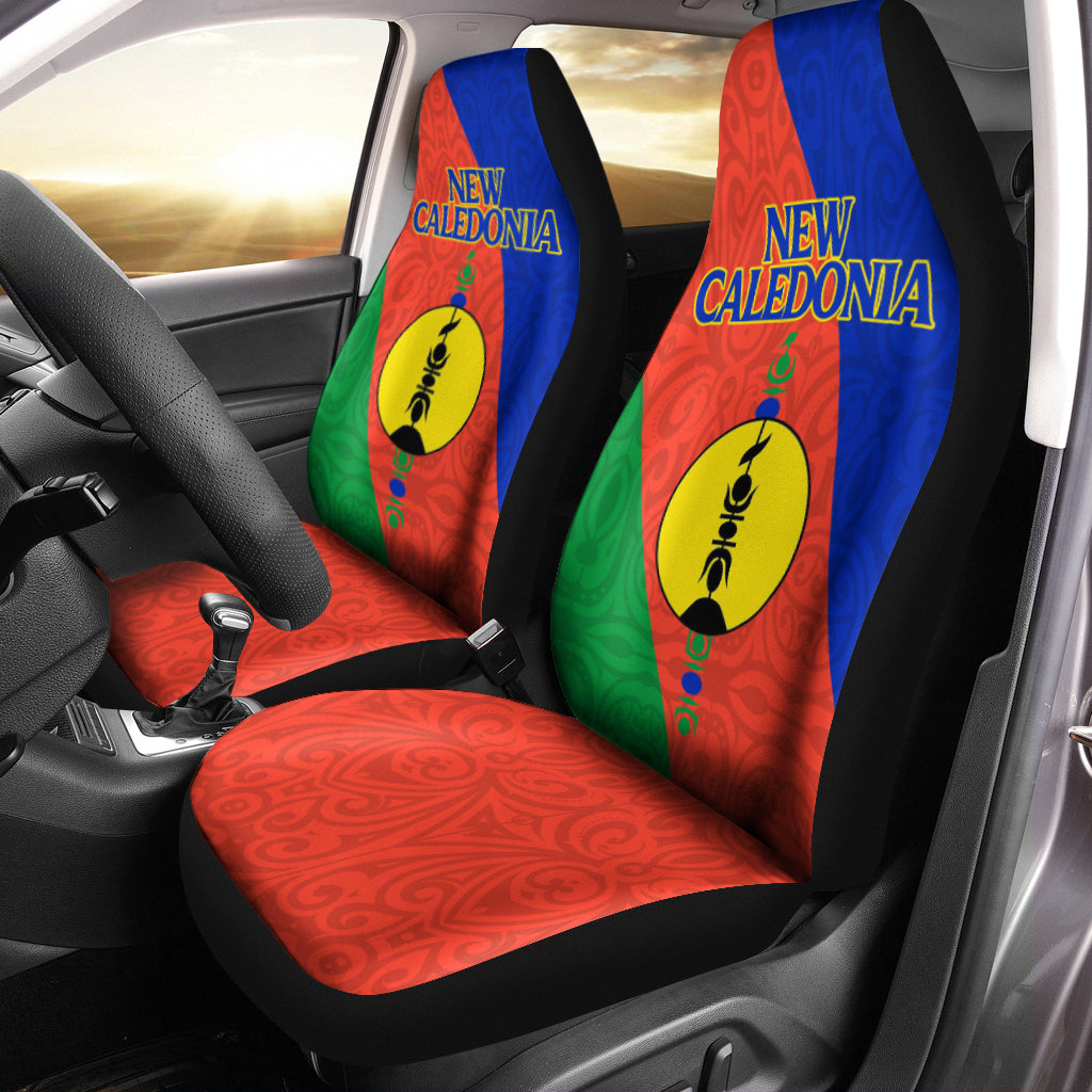 New Caledonia Car Seat Covers - Flag Style - LT12 Universal Fit Red - Polynesian Pride