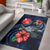 Wallis and Futuna Polynesian Area Rug - Blue Turtle Hibiscus Blue - Polynesian Pride