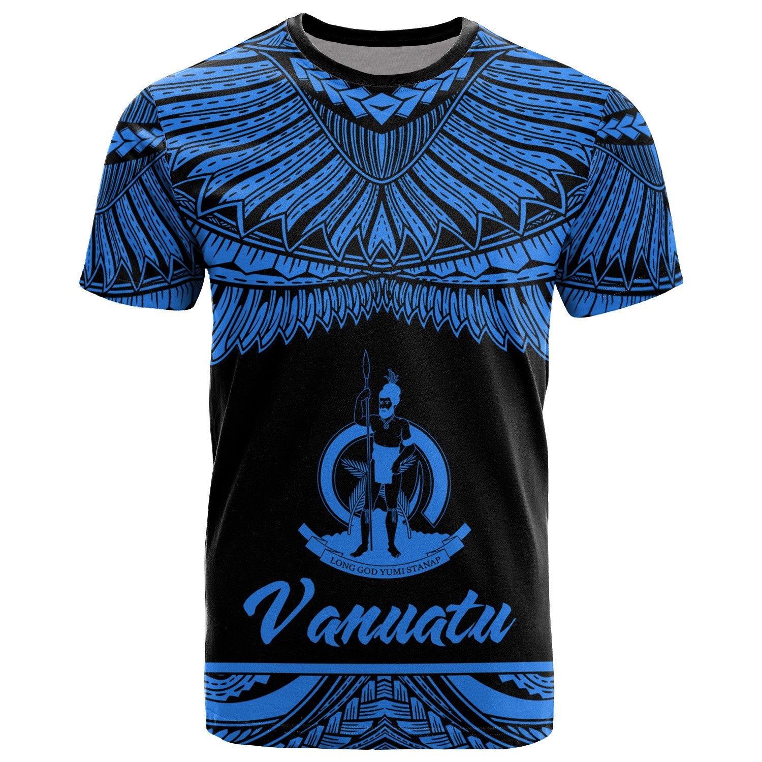 Vanuatu Polynesian T Shirt Vanuatuan Pride Blue Version Unisex Blue - Polynesian Pride