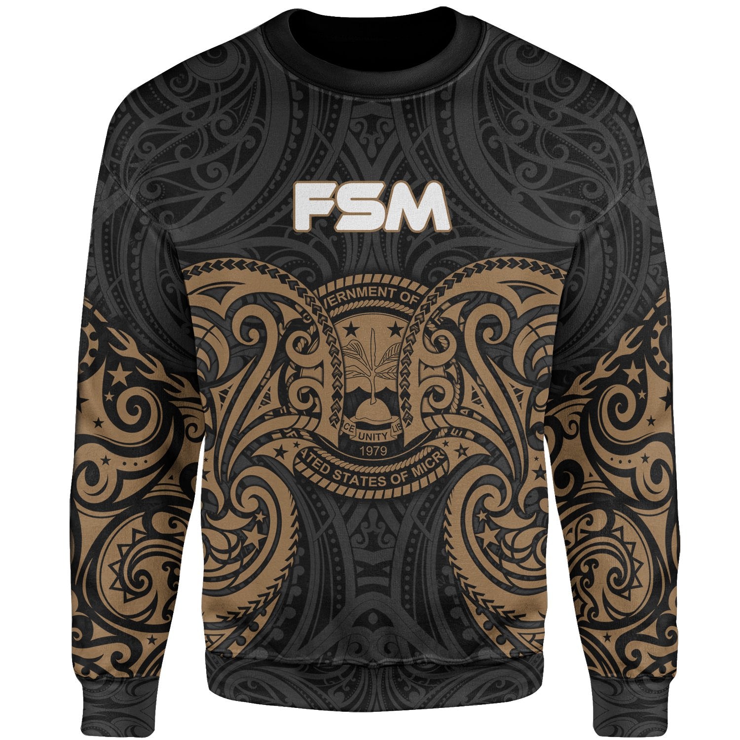 Federated States Of Micronesia Polynesian Sweater - Spirit Style Gold Unisex Gold - Polynesian Pride