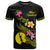 New Caledonia Polynesian T Shirt Plumeria Tribal Unisex Black - Polynesian Pride