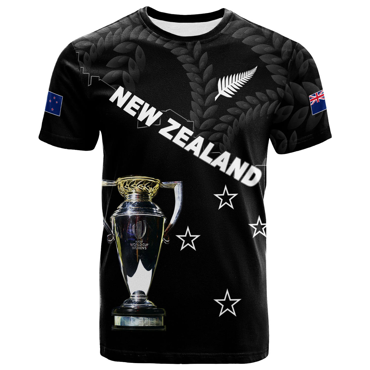 Custom New Zealand Champions Rugby 2022 T Shirt LT12 Black - Polynesian Pride