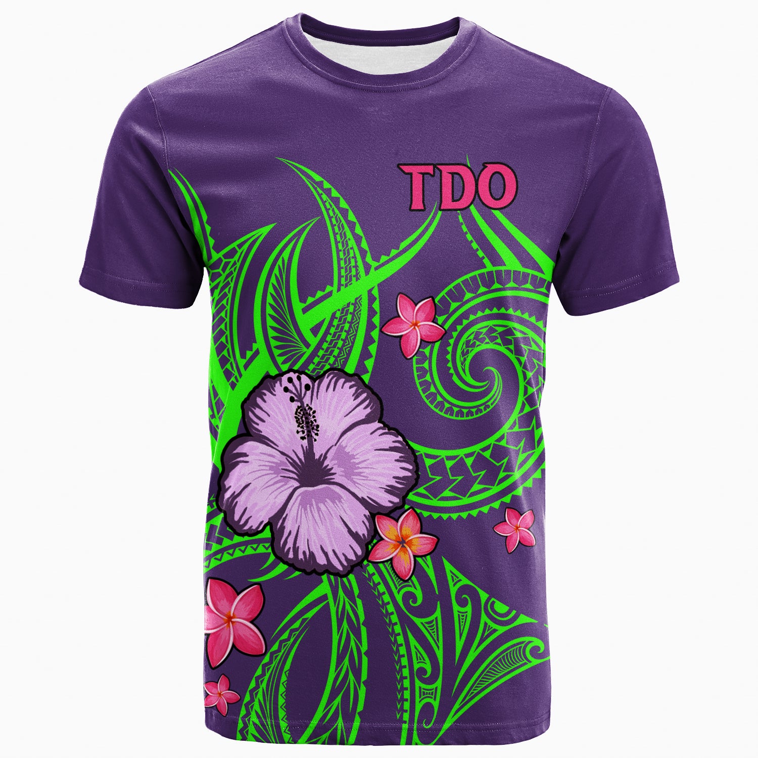 Polynesia T Shirt Hibiscus With Tribal Mauve Color LT12 Unisex Purple - Polynesian Pride
