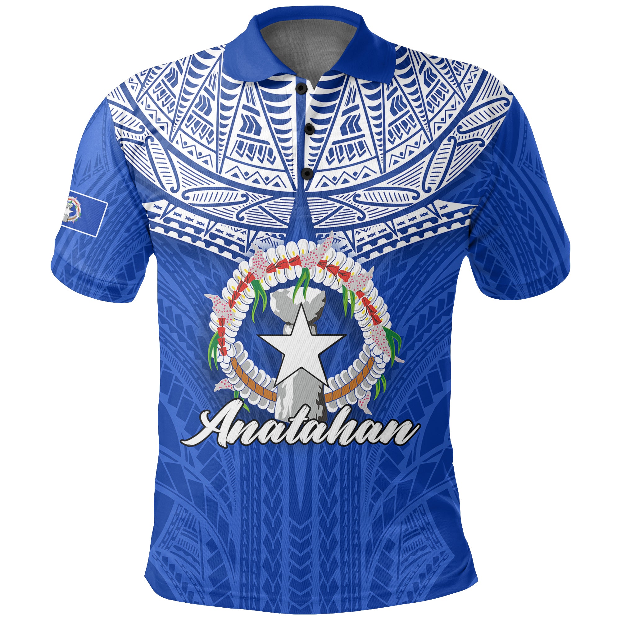 Custom Northern Mariana Islands Anatahan Polo Shirt LT12 Unisex Blue - Polynesian Pride