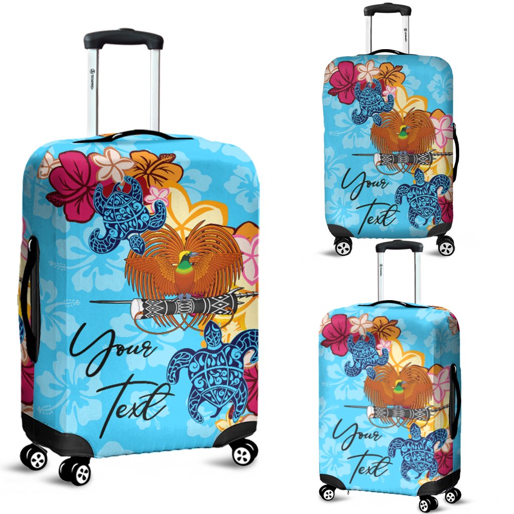 Papua New Guinea Custom Personalised Luggage Covers - Tropical Style Black - Polynesian Pride