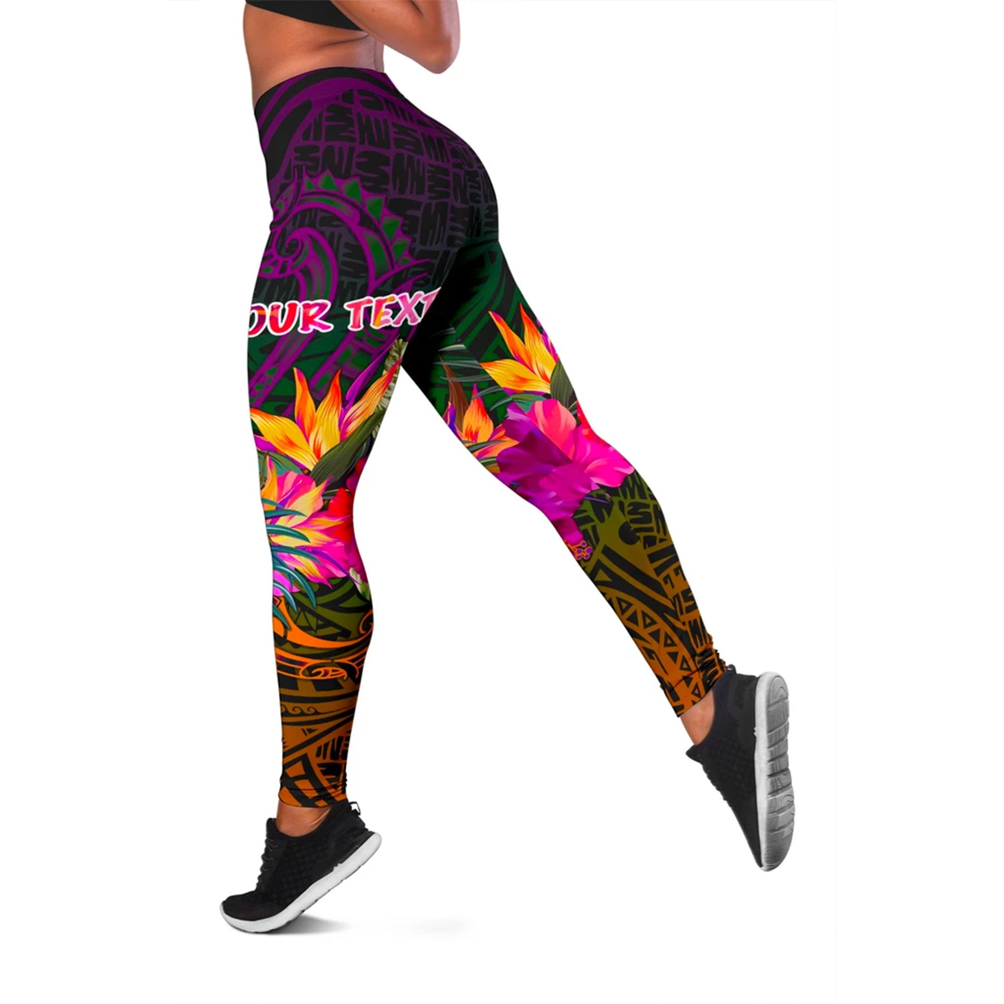 Polynesian Hawaii Personalised Kanaka Maoli Women's Leggings - Summer Hibiscus Reggae - Polynesian Pride