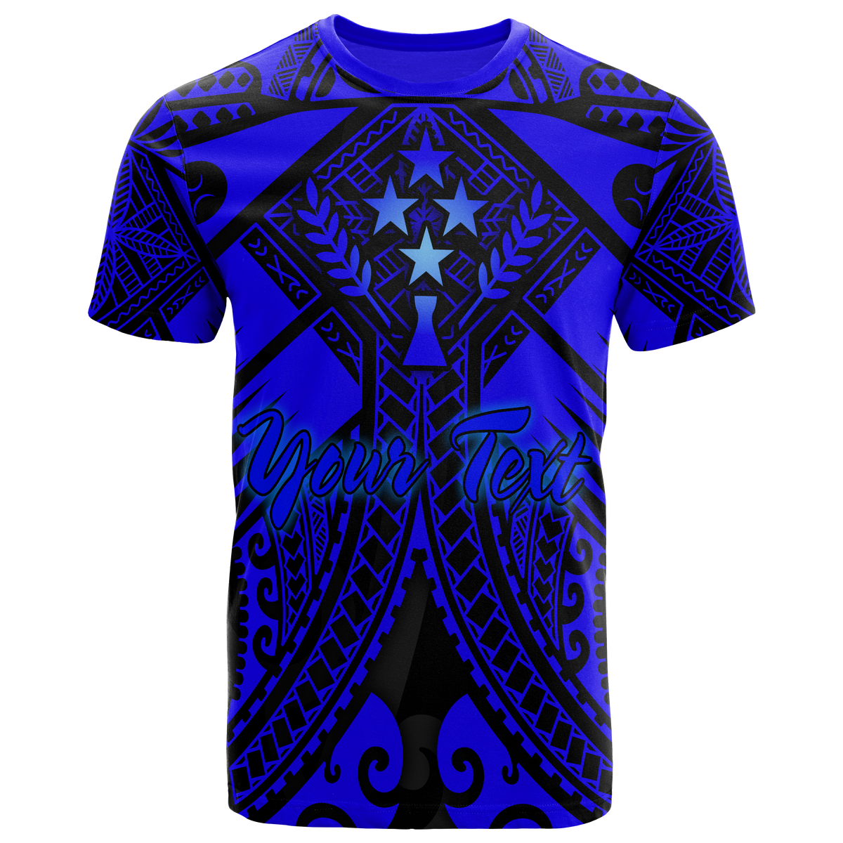 Kosrae Custom T Shirts Blue Seal with Polynesian Tattoo Unisex Blue - Polynesian Pride