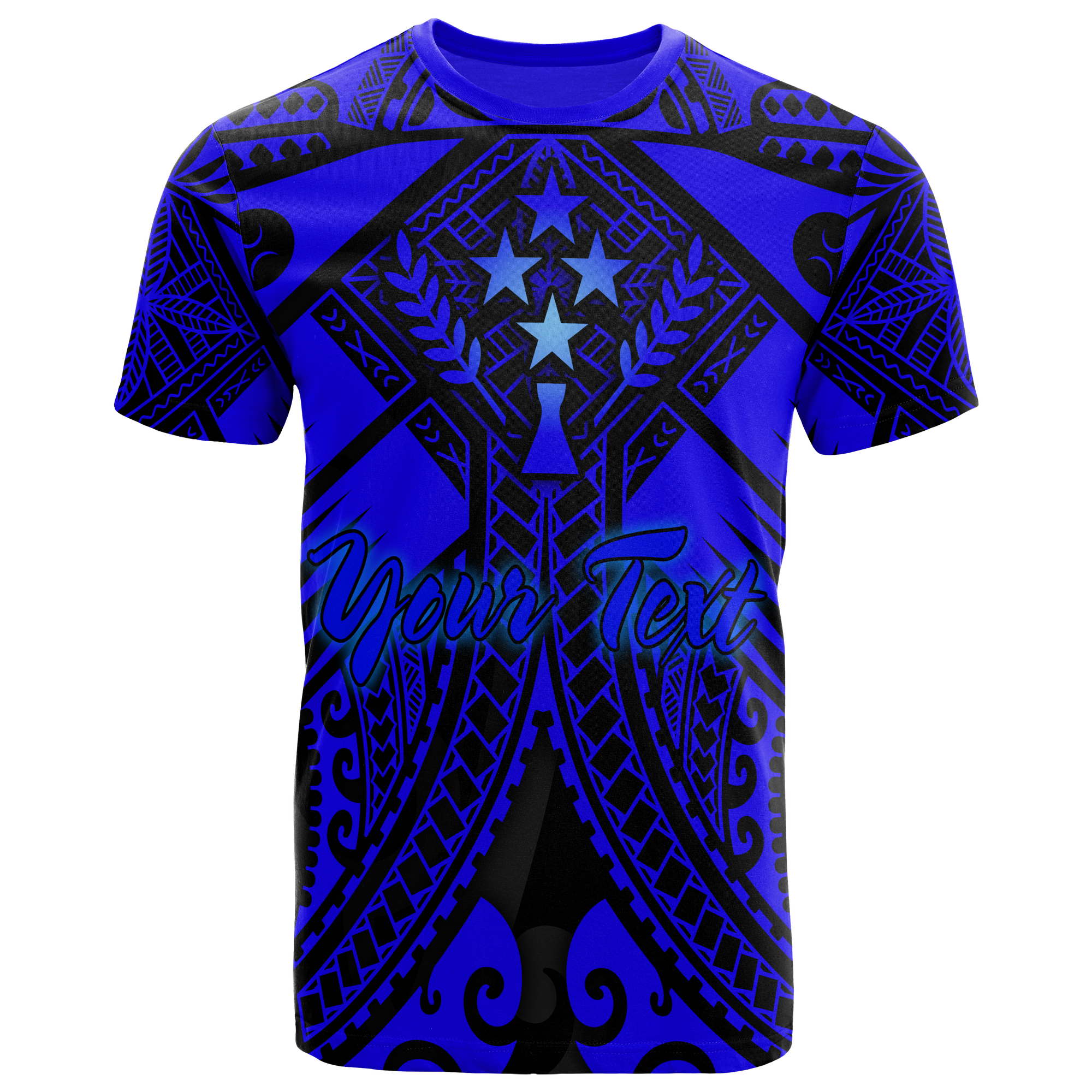 Kosrae Custom T Shirts Blue Seal with Polynesian Tattoo Unisex Blue - Polynesian Pride