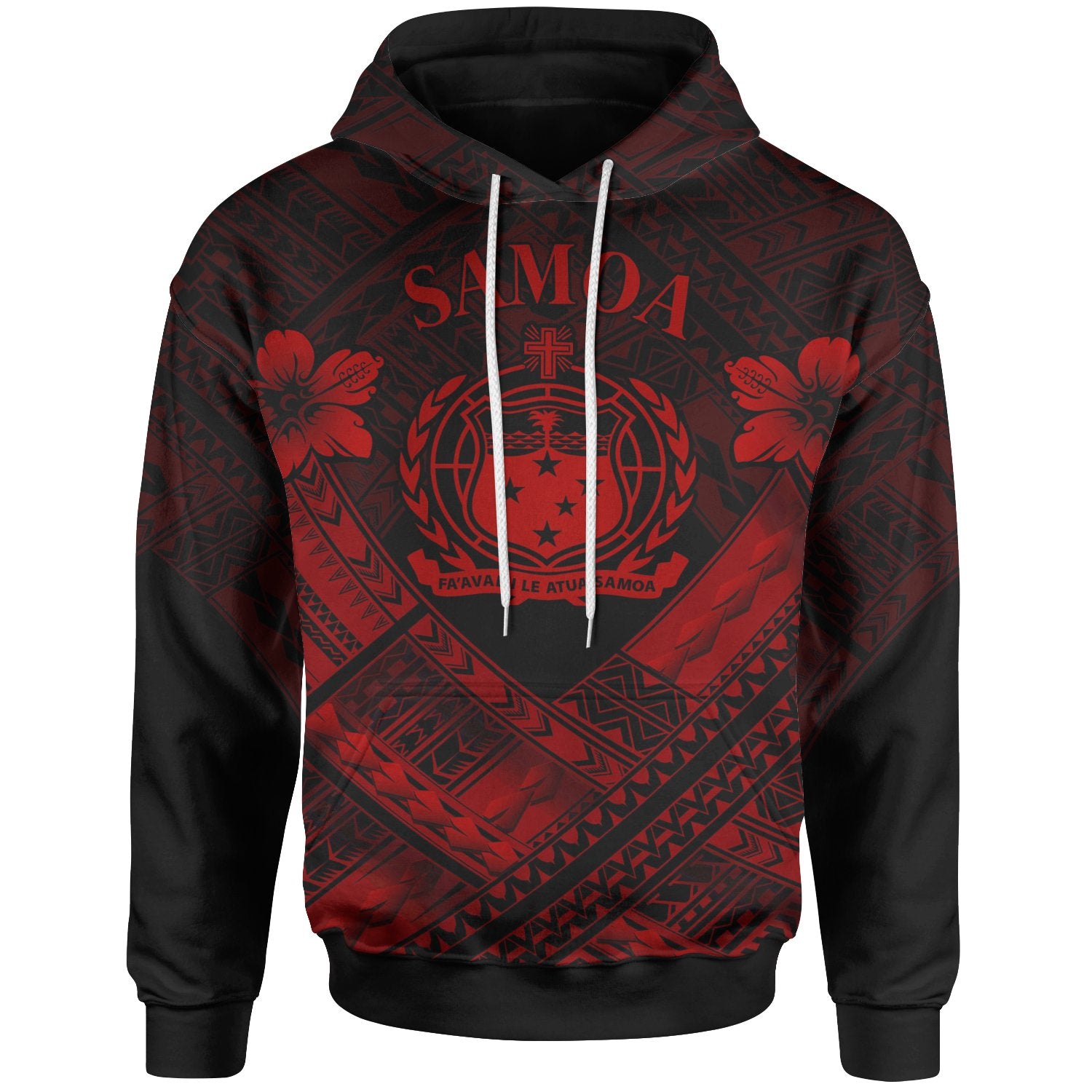 Samoa Polynesian Hoodie Samoa Red Seal Camisole Hibiscus Style Unisex Red - Polynesian Pride